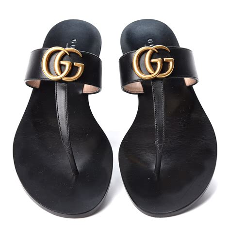 gucci women's slide sandal with double g|Gucci jelly thong sandals.